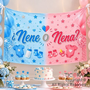BANNER REVELACION DE GENERO 1.80 X 1.20 MTS